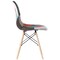 Fabulaxe Plastic Multicolor Fabric Patchwork DSW Shell Dining Chair w/Wooden Dowel Eiffel Legs, PK 4 QI003747.4 - alternate 5